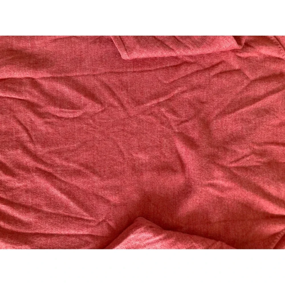 Raffi  Mens Extra Fine Merino Wool V-Neck Sweater Coral Pink Large